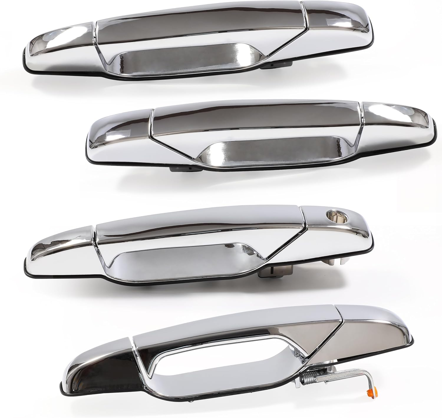 4Ps Chrome Door Handles，Nikimotorsport Exterior Door Handle Compatible with 2007-2014 Chevy Avalanche/Silverado/Suburban GMC Sierra/Yukon,Exterior Door Handle Replaces OE #22738721 22738722 22738725