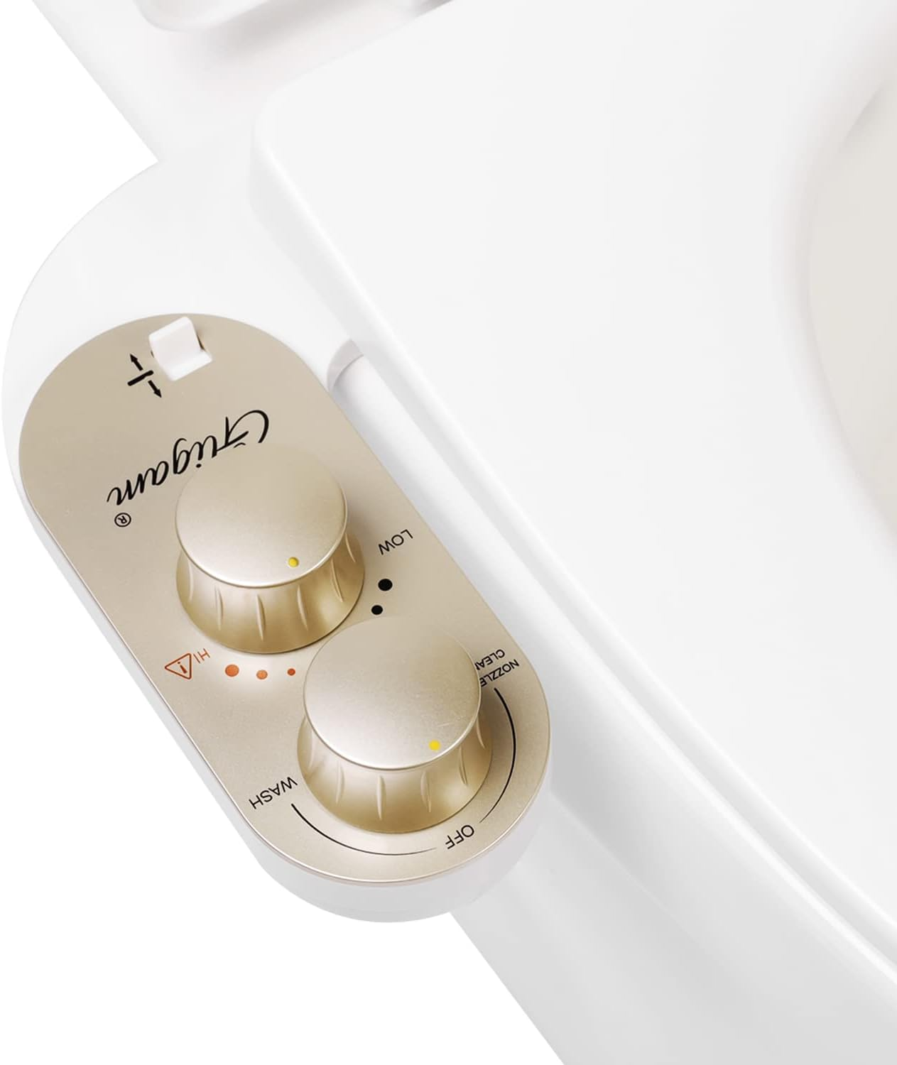 Bidet Attachment for Toilet Warm Water, Ultra-Slim Bidet Hot and Cold,Non-Electric Bidet Attachment for Frontal/Rear Wash, with Retractable Nozzle, Pressure & Angle Controls,Easy to Install