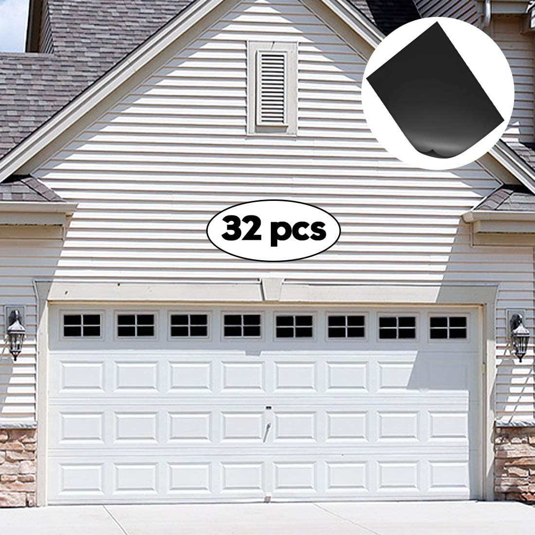 Magnetic Garage Door Windows Hardware Faux PVC Fake Decorative Window Decals Kits for 2 Car Metallic Garage Panels 32PCS (5.9