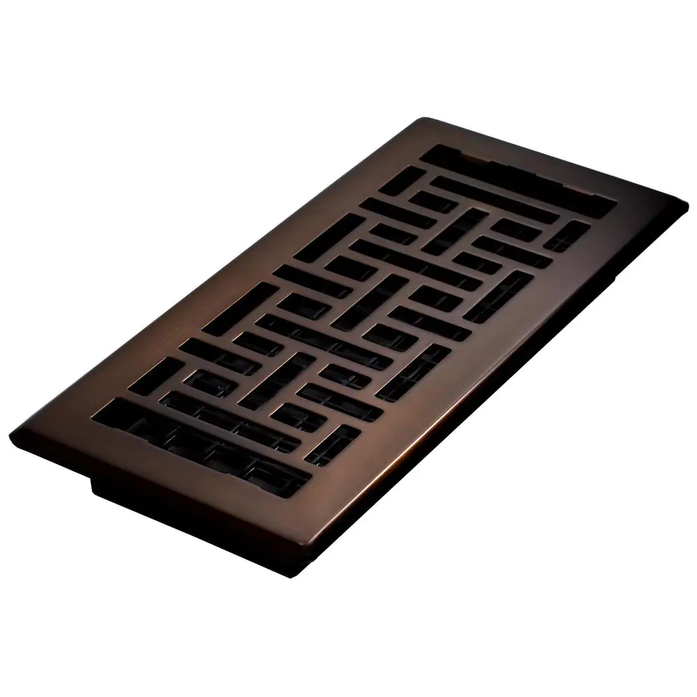 4 In. X 10 In. Steel Floor Register, Oil-Rubbed Bronze