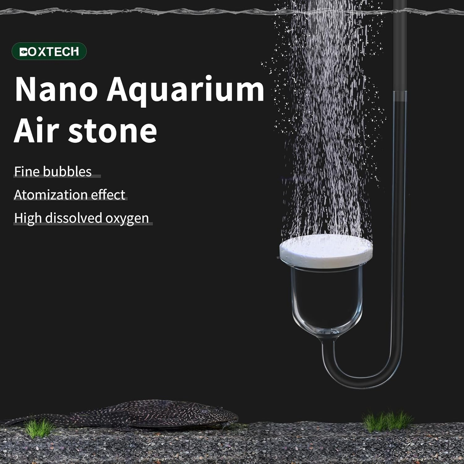 boxtech Aquarium Nano Air Stone, Fish Tank Air Stone Bubble Diffuser with Con... - Picture 6 of 14