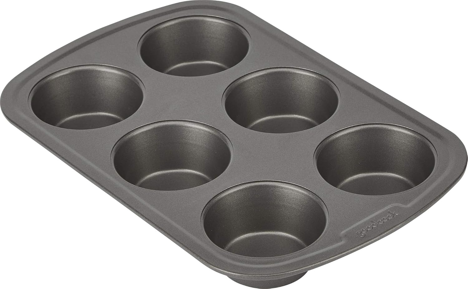 Everyday Nonstick Steel Muffin Pan, 6 Cup, Gray