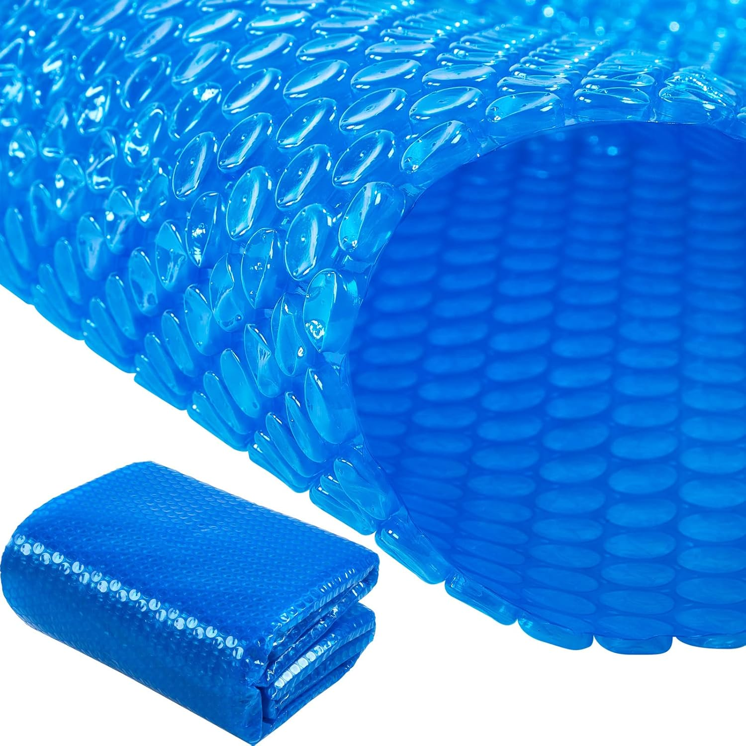 7X7Ft Winter Hot Tub Bubble Blanket 16 Mil Pool Spa Solar Cover Heavy Duty Floating Thermal Blanket Spa Bubble Cover for Hot Tub above Ground Inground Swimming Pool Insulating Solar Heating