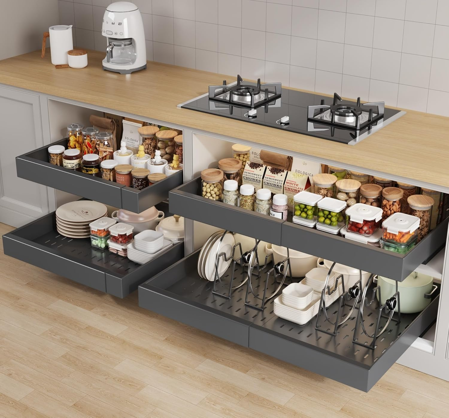 4 Pack Pull Out Cabinet Organizer 21