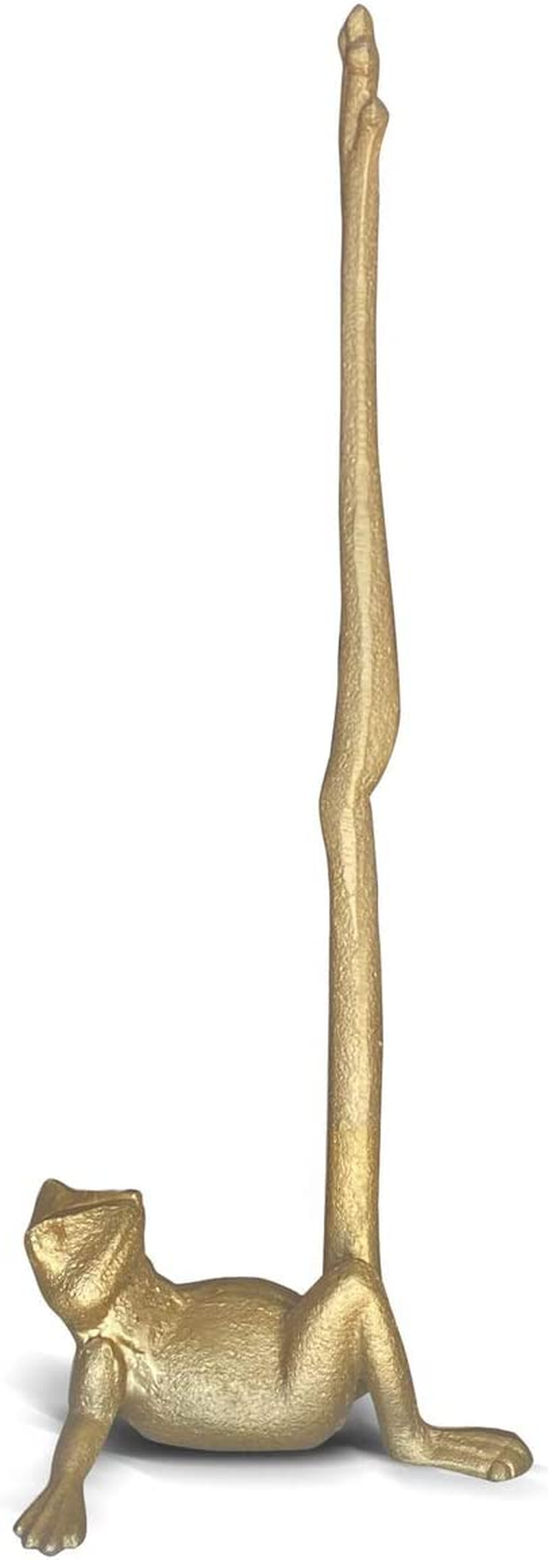 Gold Paper Towel Holder, Metal Toilet or Kitchen Paper Holder for Floor or Countertop, Gold Frog