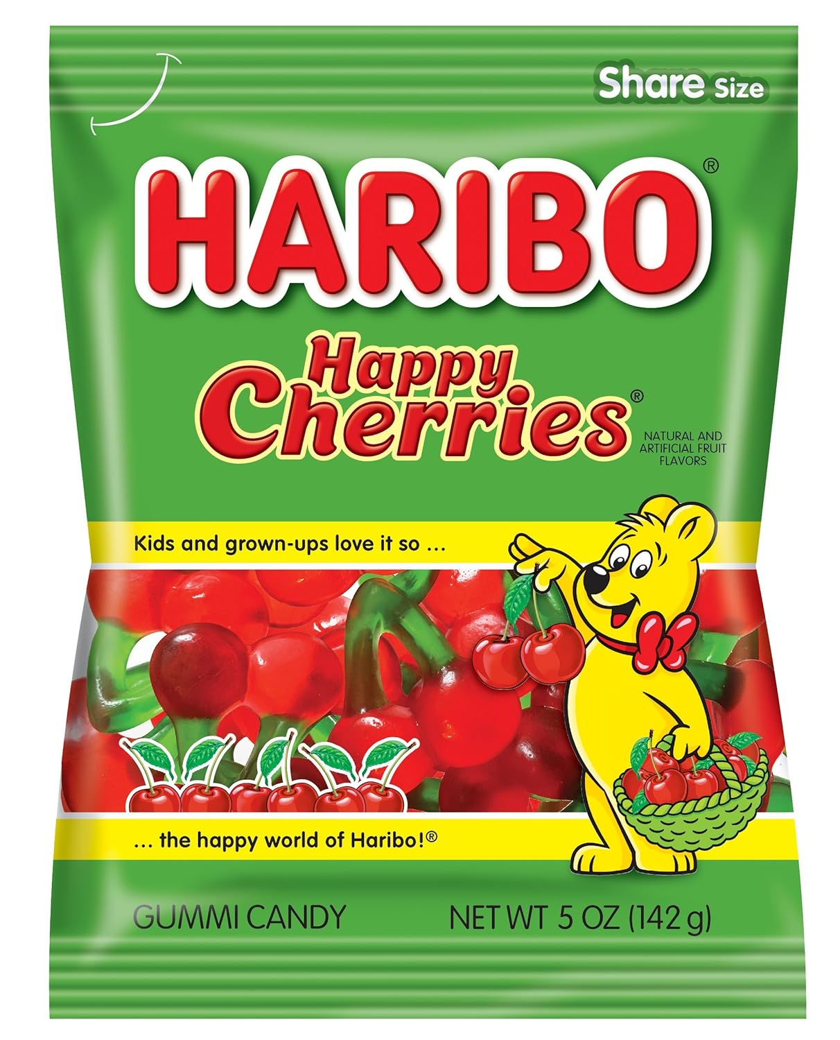 Gummi Candy, Happy Cherries, 5 Oz. Bag (Pack of 12)