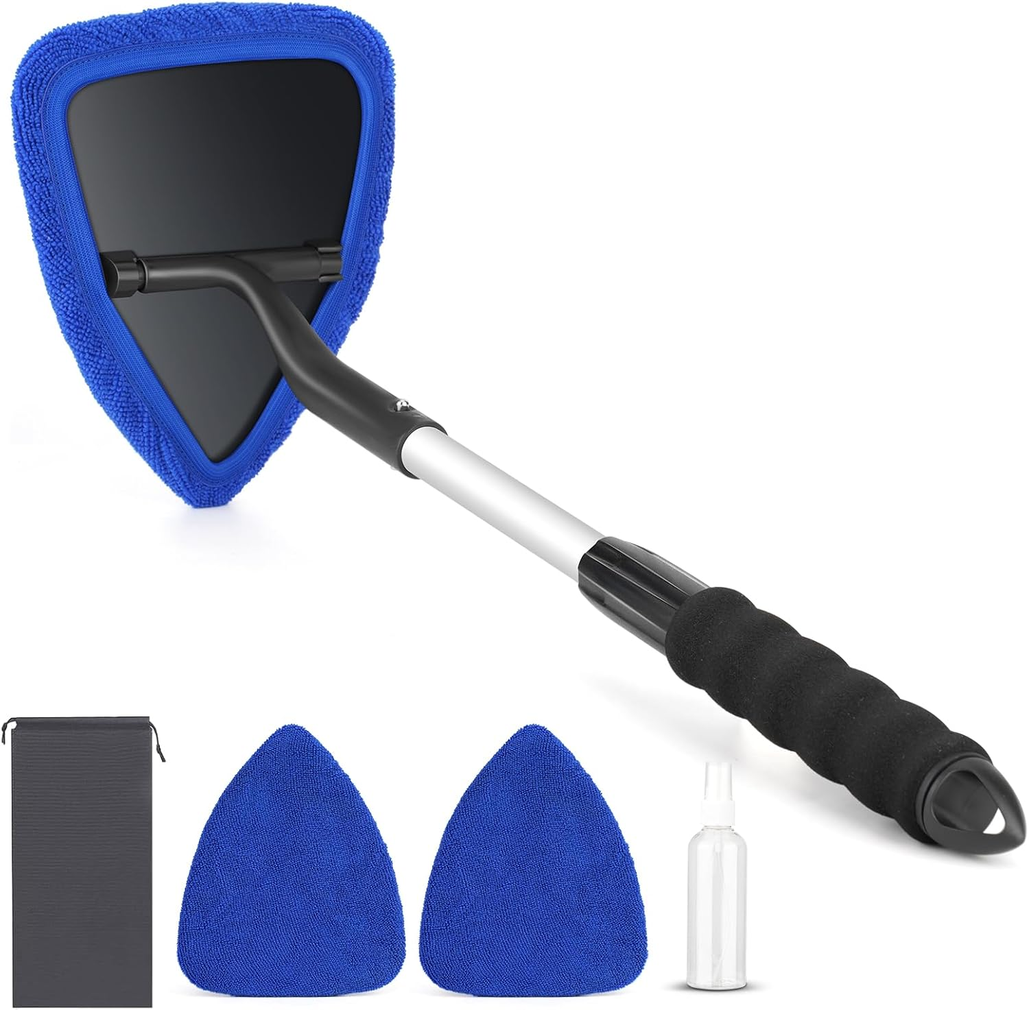 24 Inch Car Windshield Cleaner Tool, 3D Window Cleaning Wand with Microfiber Towel and Long Handle Pro Set