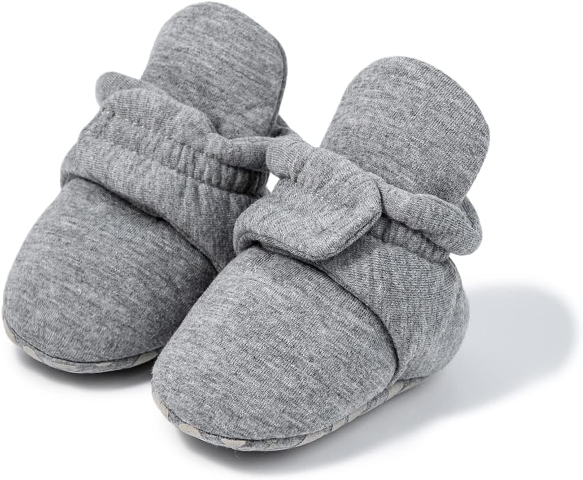 Babelvit Soft Fleece Booties for Newborns - Non-Skid Infant Slippers