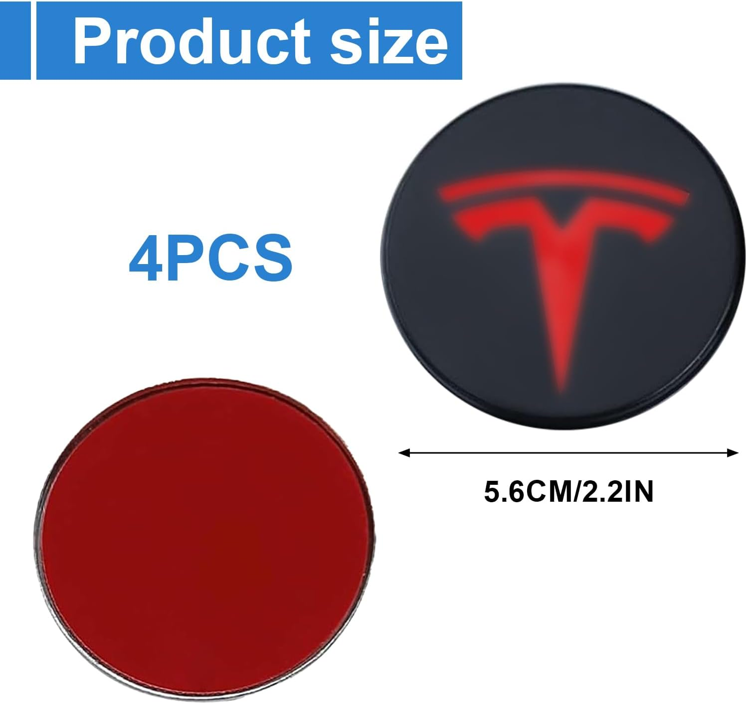 4PCS Wheel Cover Center Caps Sticker for Tesla Model 3 Model Y Emblem Hubcaps... - Picture 7 of 13