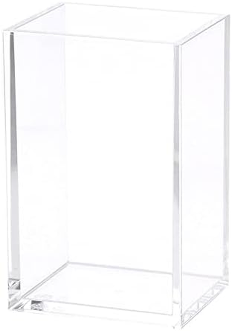 Clear Acrylic Pencil Pen Holder Cup, Clear Makeup Brush Holder, Acrylic Desk Accessories, Stationery Organizer for Office Desk Accessory