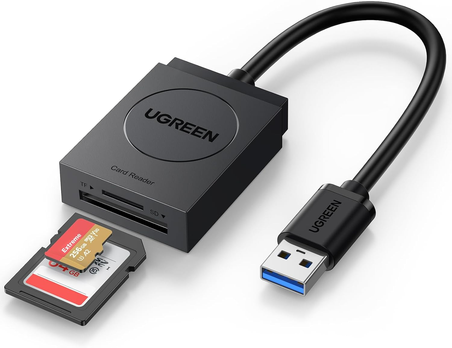 USB 100MB/S SD TF Kartenleser USB 3.0 SD Card Reader TF SD Kartenleser 2 Slot Kartenlesegerät Für SDXC, SDHC, SD, MMC, RS-MMC, Micro SDXC, Micro SD, Micro SDHC Karte Schwarz
