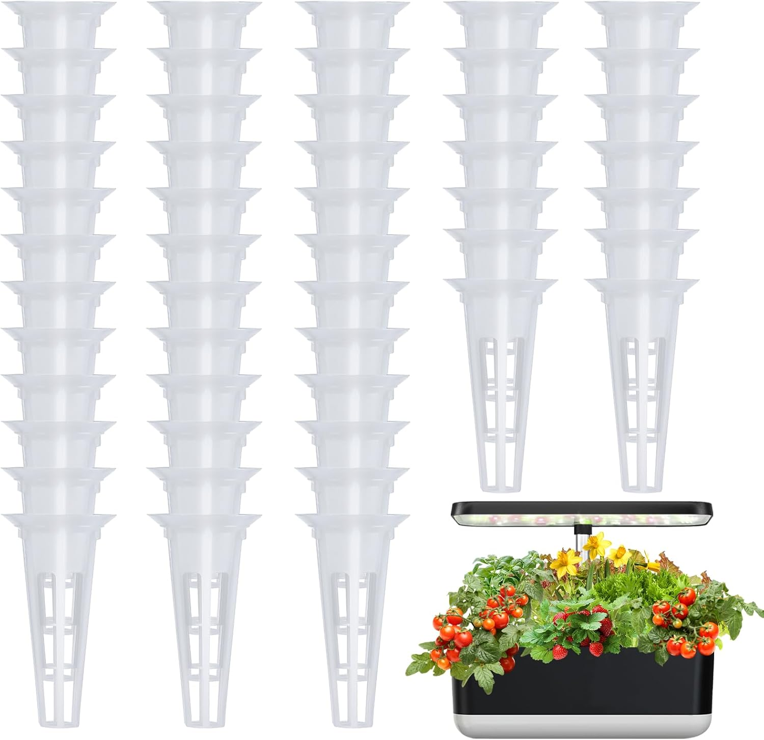 Grow Baskets Compatible with AeroGarden - 50 Pcs Hydroponic Baskets, Seed Starters Pods Replacement for Improving Germination Rate Speed, Seeds Starting Kit for Indoor