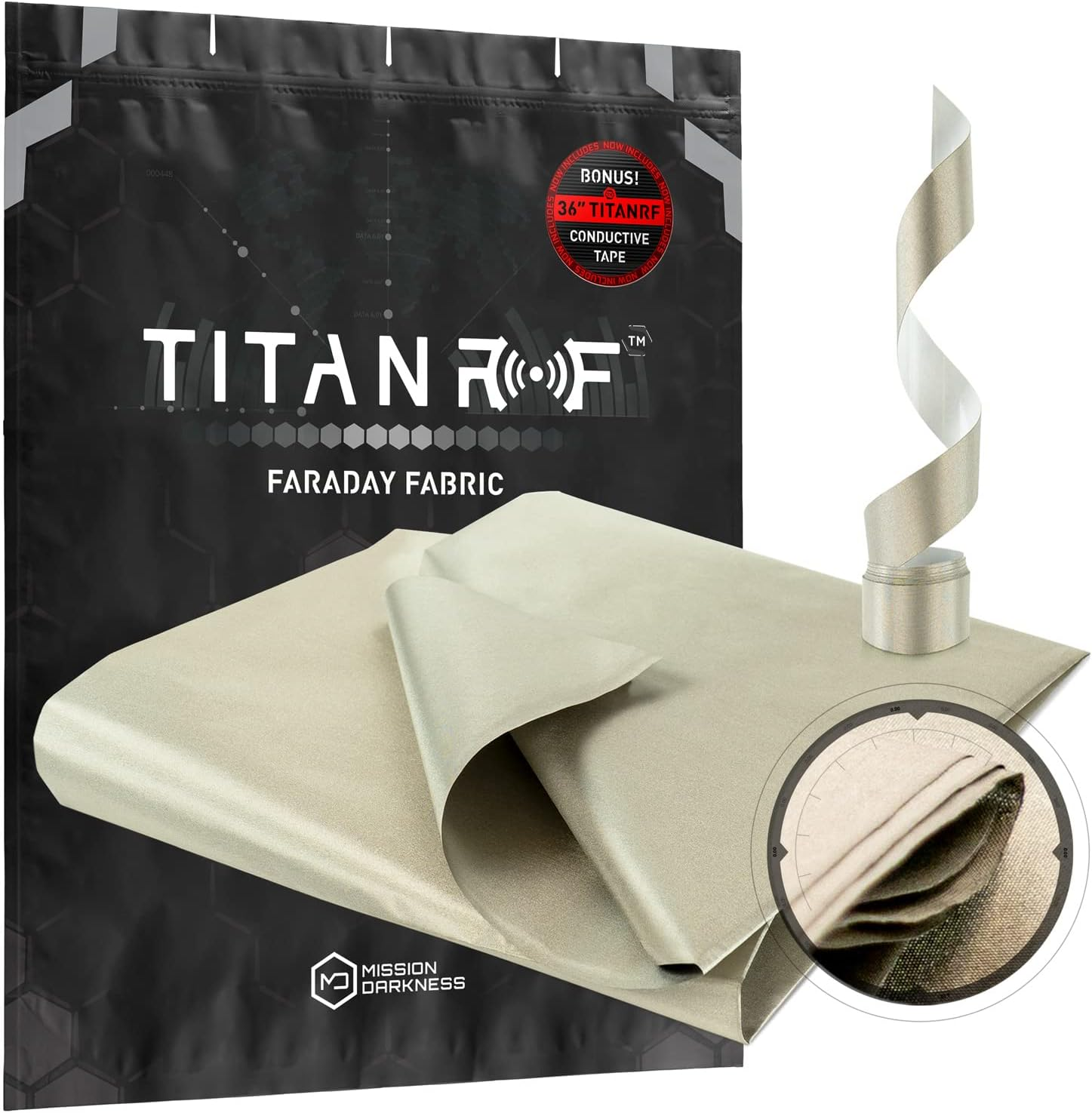 Mission Darkness Titanrf Faraday Fabric Kit 1 Yard // 44