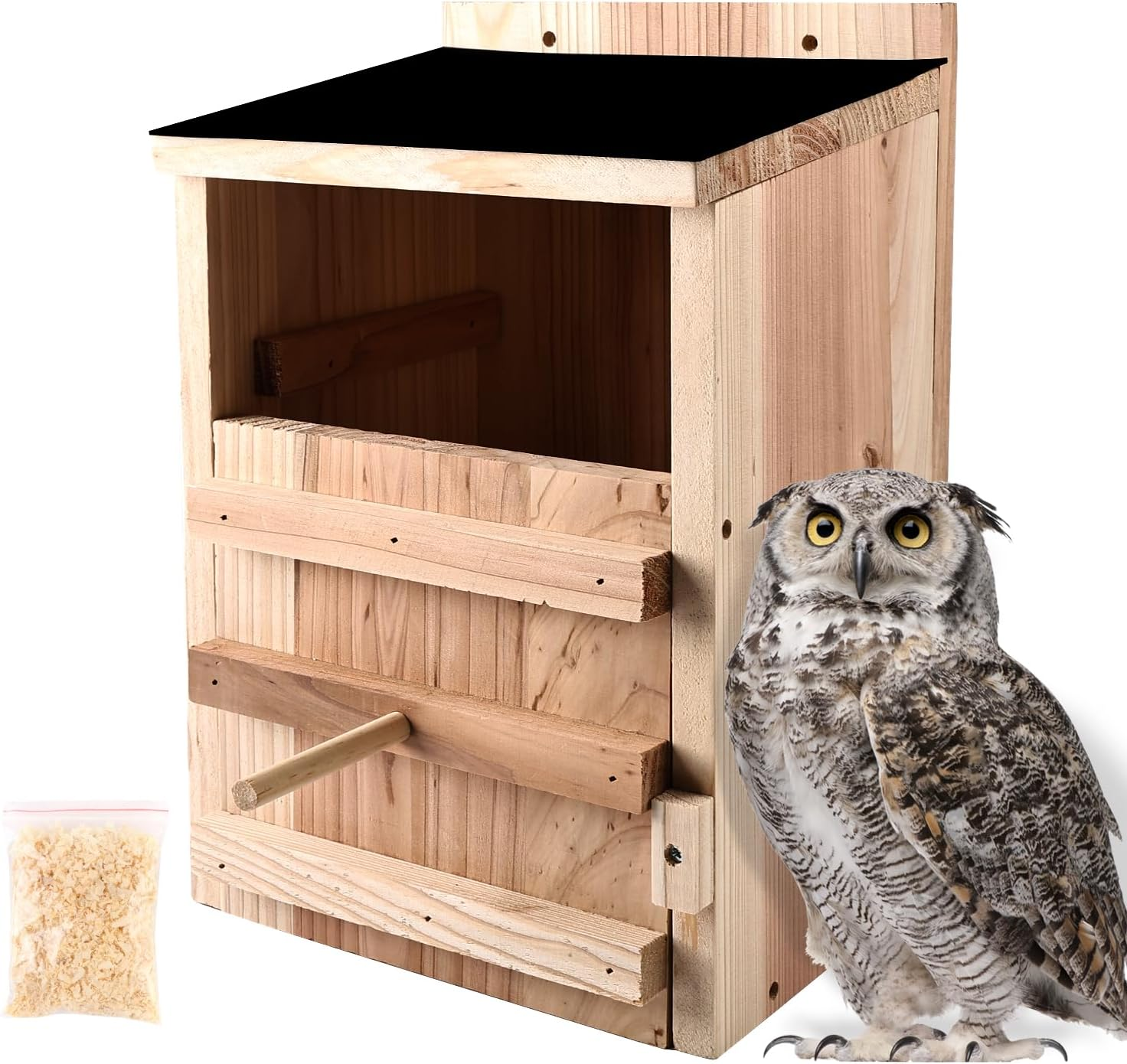 Owl House Premium Cedar Wood Screech & Barn Owl Nesting Box Large Handmade Bird 