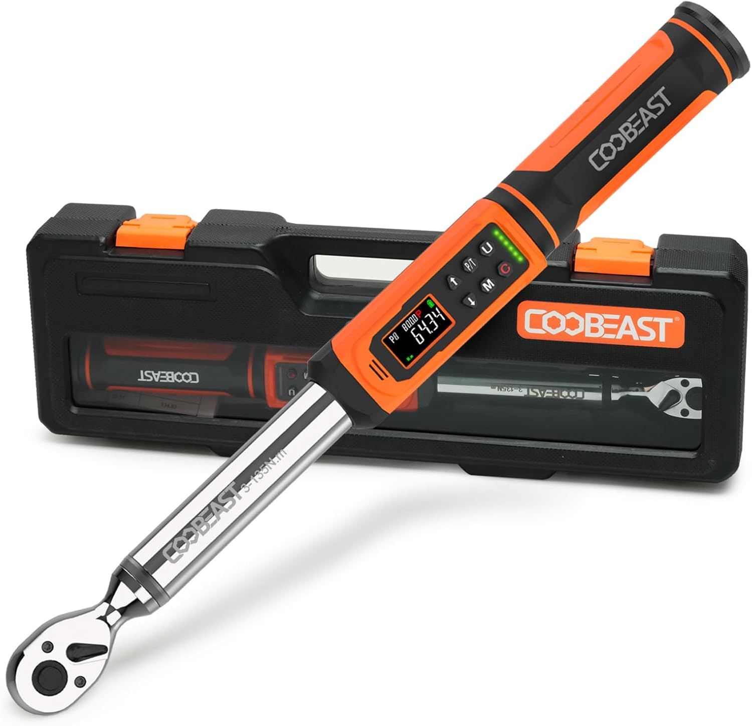 coobeast 3/8 Drive Digital Torque Wrench(1.5-99.5 Ft-lbs./2-135Nm)