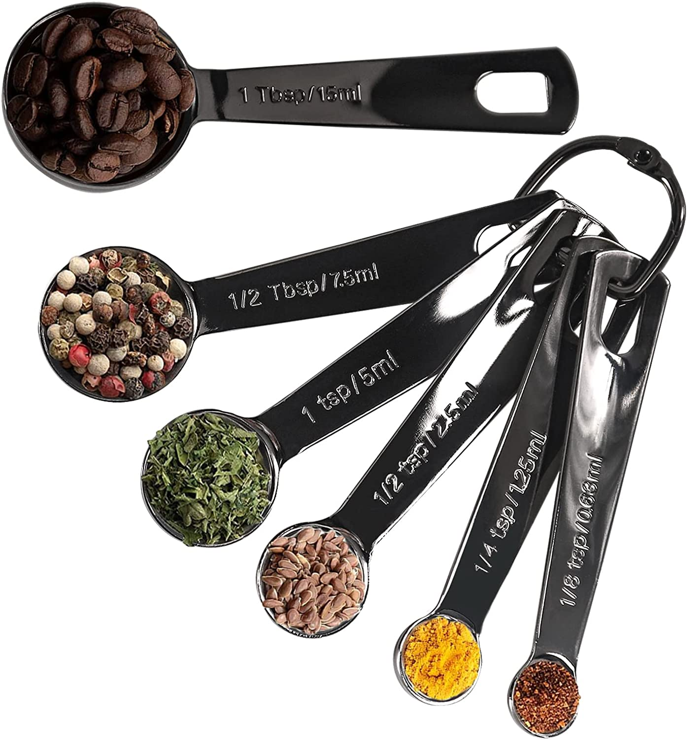 18/8 Stainless Steel Measuring Spoons Set of 6 Piece - 1/8 tsp, 1/4 tsp, 1/2 ... - Picture 10 of 14
