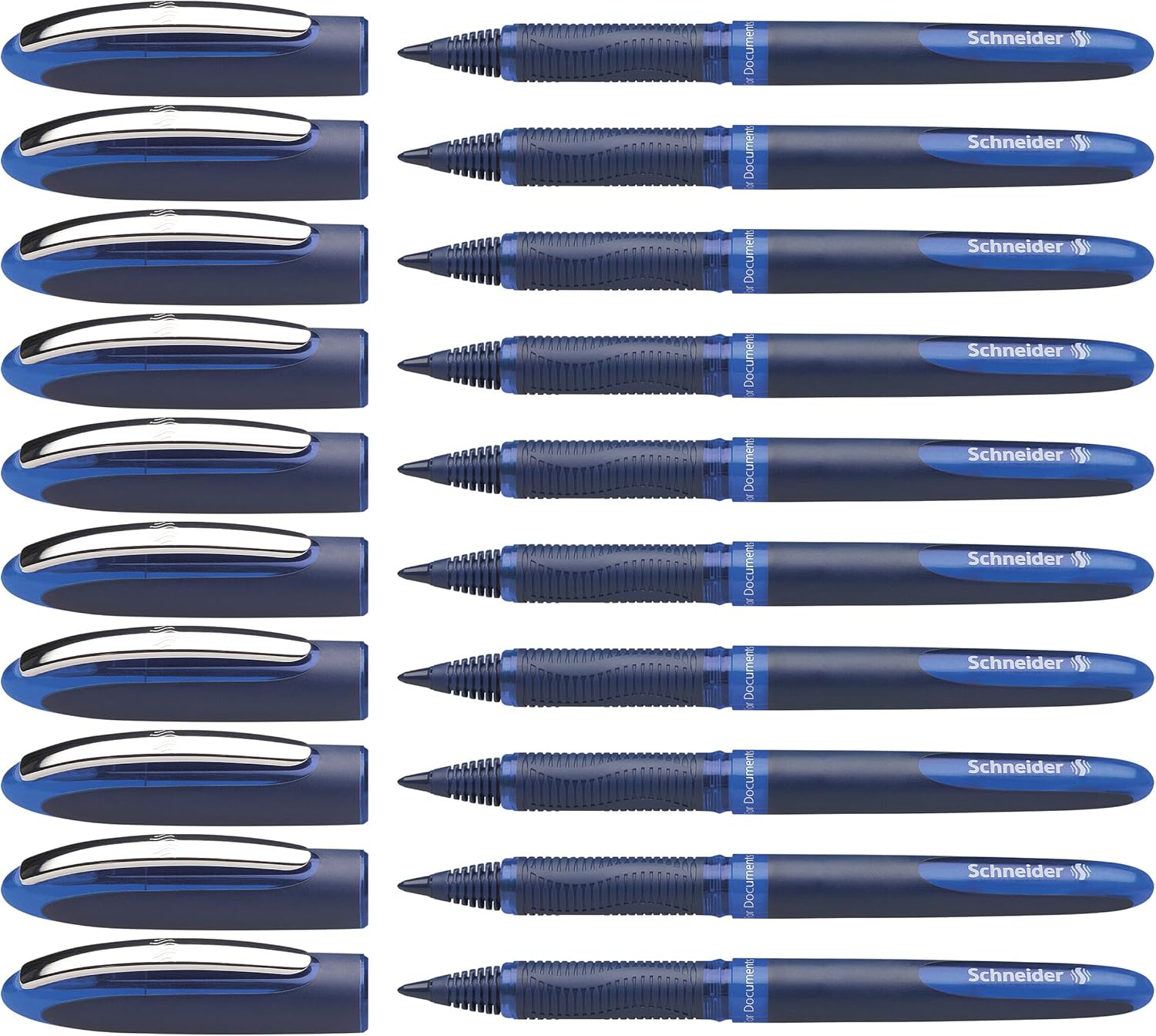 One Business Rollerball Pen, 0.6 Mm Ultra-Smooth Tip, Blue Barrel, Blue Ink, Box of 10 Pens (183003)