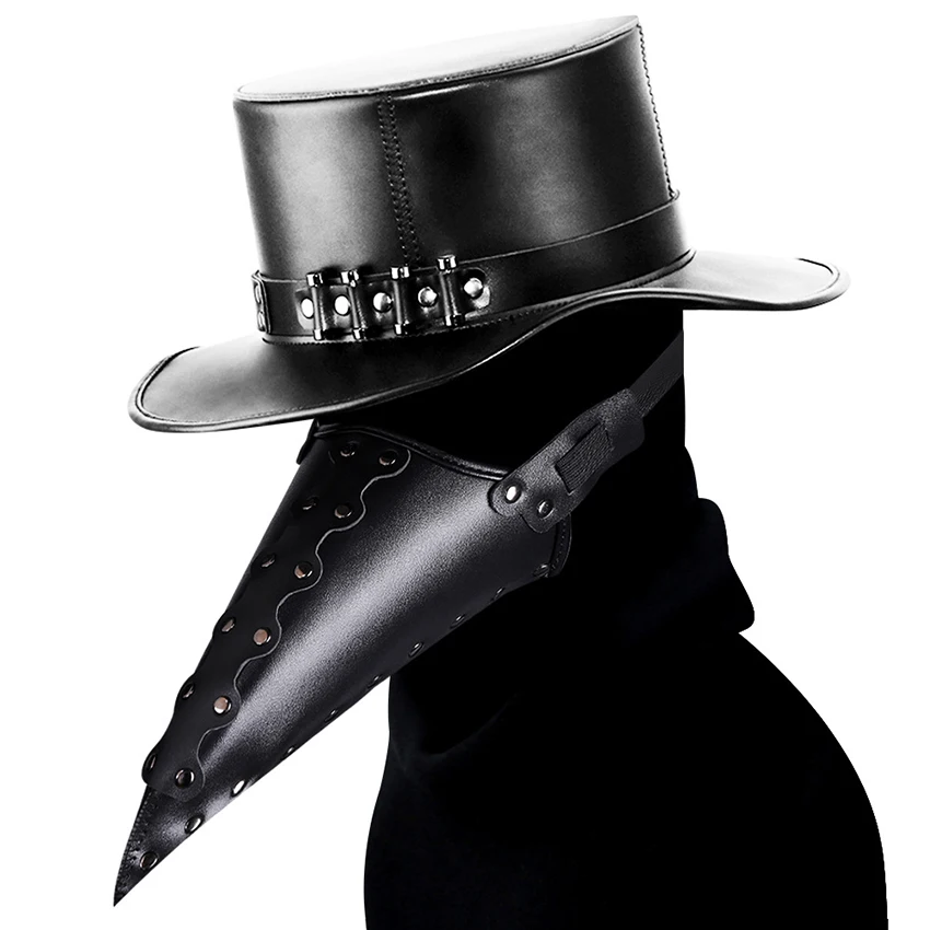 PU Leather Plague Doctor Mask – Steampunk Gothic Costume Prop for Halloween, Cosplay & Masquerade Events