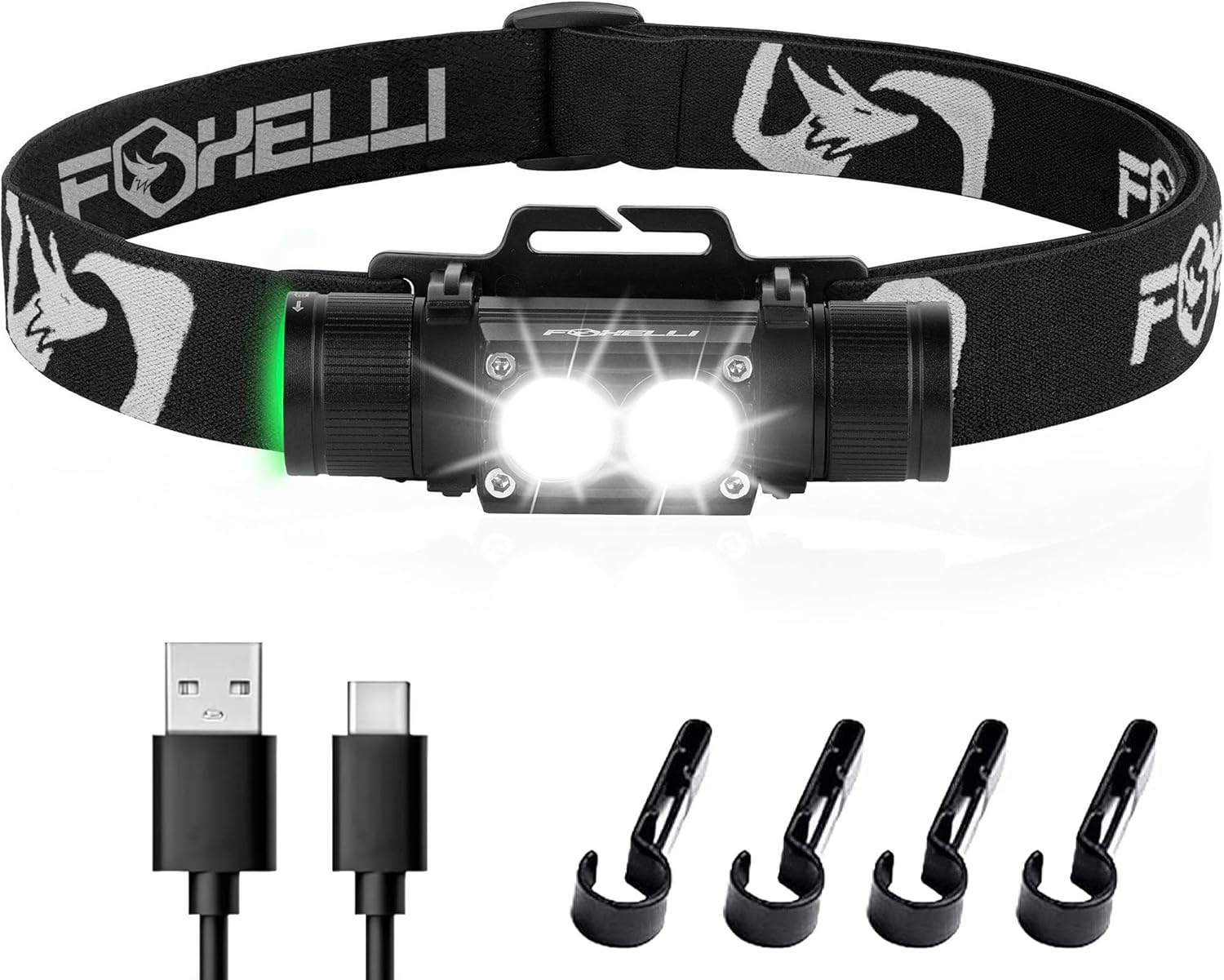 Ultra Bright Rechargeable Headlamp – 18650 Battery, IPX7 Waterproof, 1200 Lumen LED Light for Work & Outdoors, with Battery & Hooks - Perfect for Hard Hat or Helmet