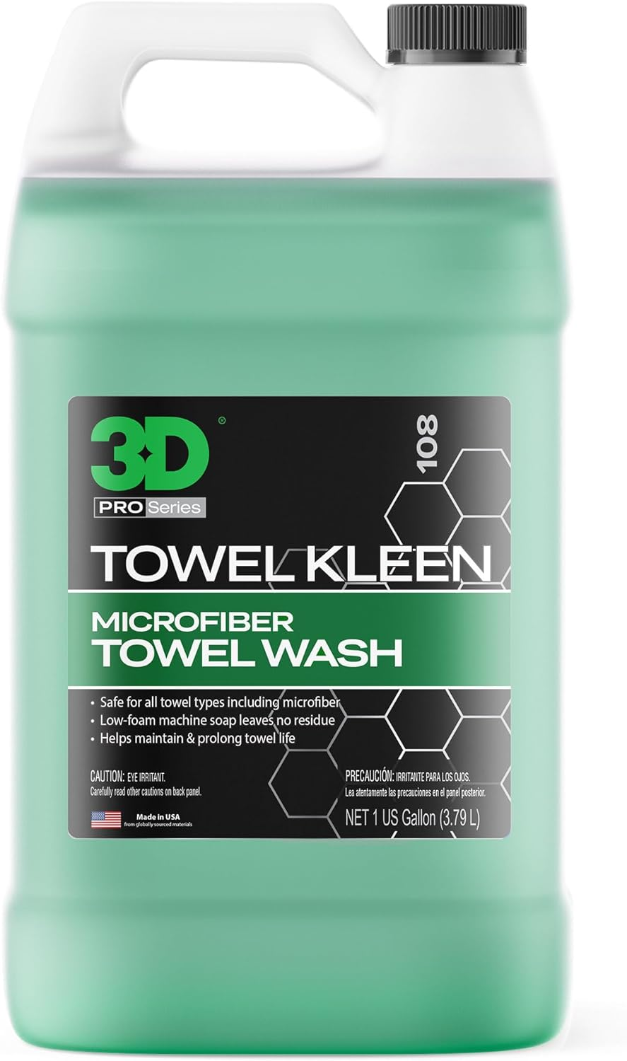 Towel Kleen Concentrated Microfiber Detergent - Deep Cleans, Restores & Maintains Car Wash Towel Life - Low Foam, No Residue Premium Laundry Soap 1 Gallon