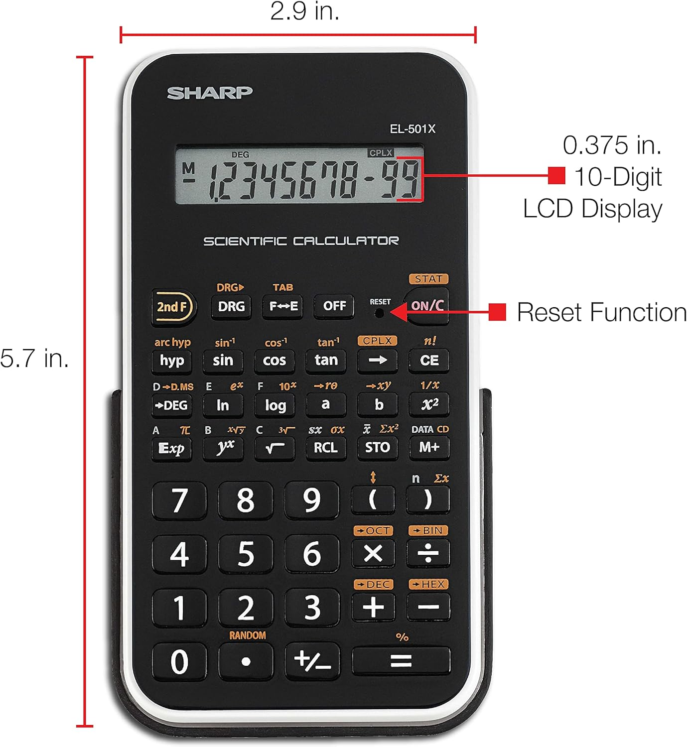 Sharp EL501XBWH Engineering/Scientific Calculator - Picture 5 of 13