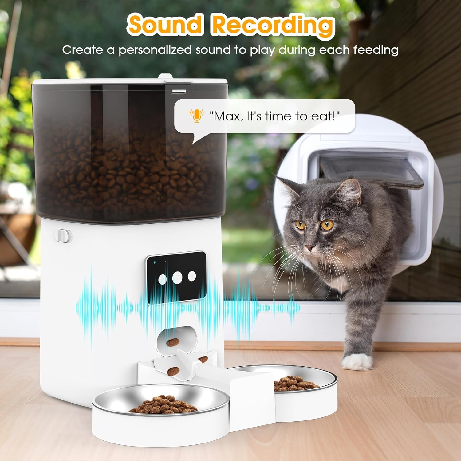 ADVWIN Pet Feeder Pro, WiFi Double Bowl 6L Automatic Cats Feeder with App Rem... - Picture 3 of 14