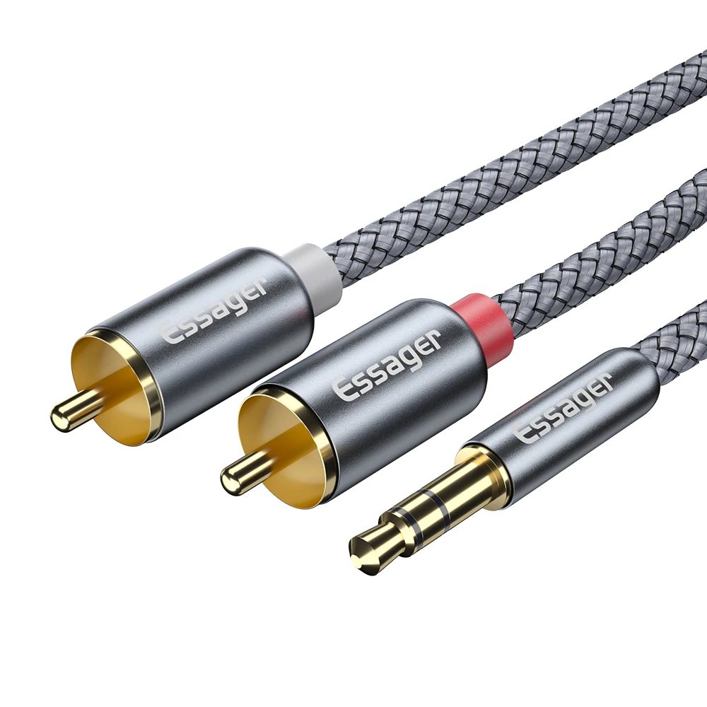 RCA Audio Cable Jack 3.5 to 2 RCA Cable 3.5mm Jack to 2RCA Male Splitter Aux Cable for TV PC Amplifiers DVD Speaker Wire
