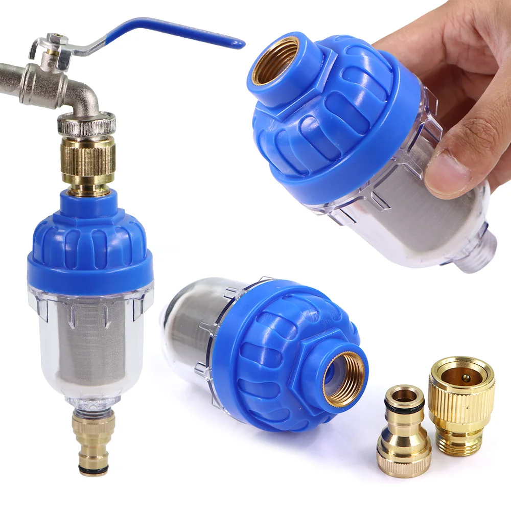 1/2" 40μm Prefilter 16mm Pacifier Garden Taps Faucet Filter Quick Connector 316 Stainless Steel Screen Irrigation Hose Adapter