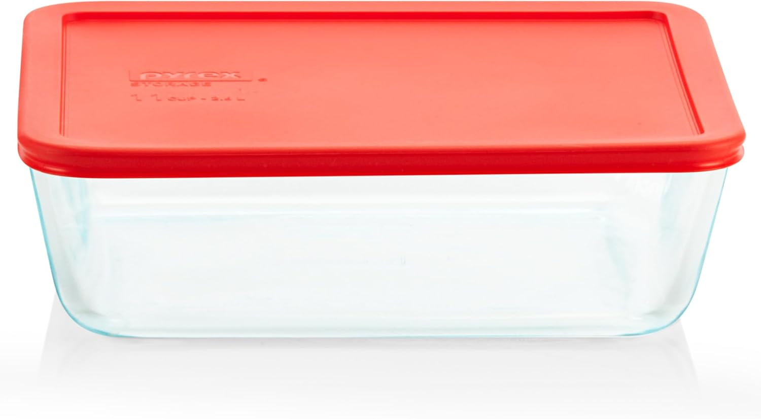Pyrex Simply Store Glass Food Storage Container, Snug Fit Non-Toxic Plastic Bpa-Free Lids, Freezer Dishwasher Microwave Safe, 11 Cup