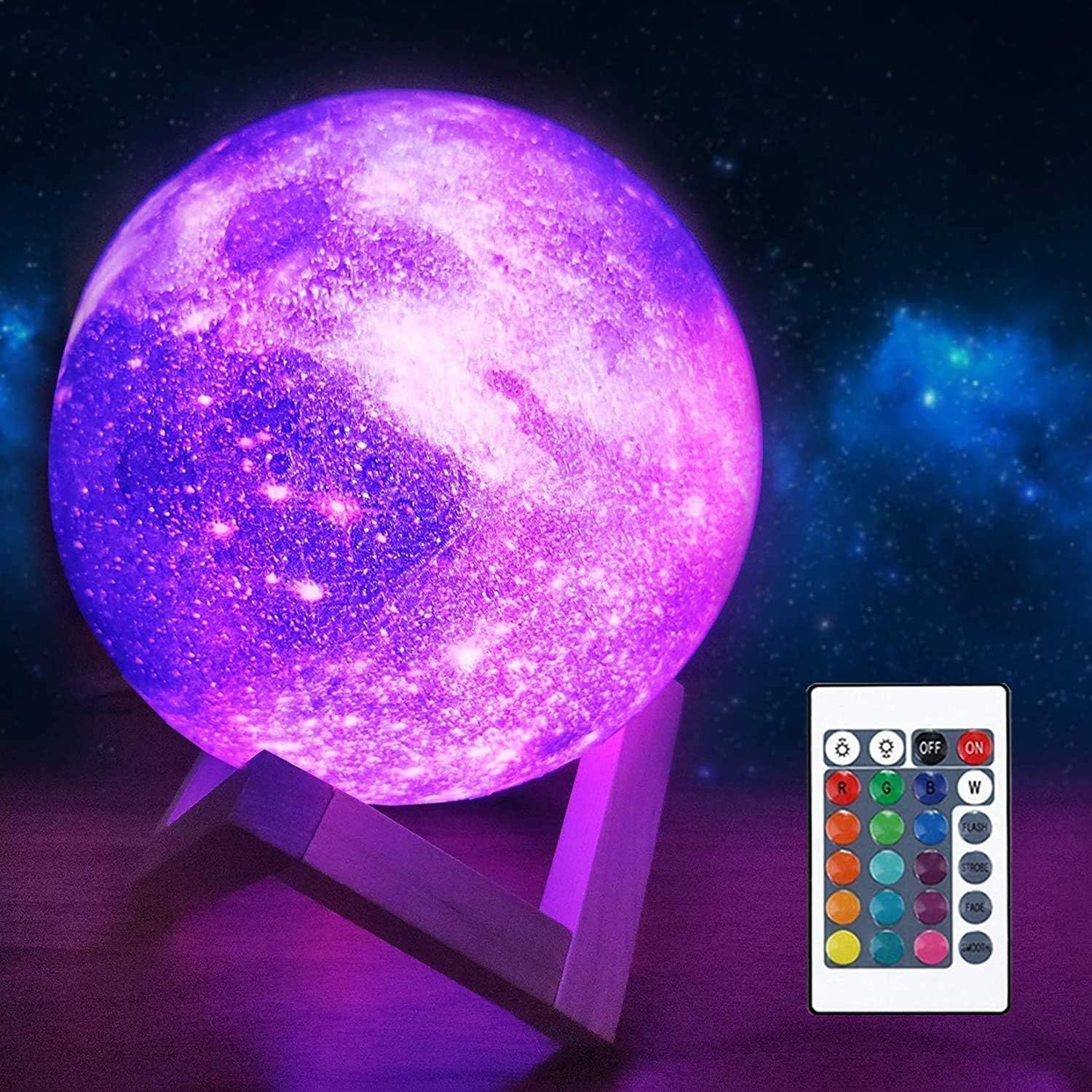 CooPark Moon Lamp Galaxy Moon Night Light 3D Printing Dimmable Moon Light 16 ... - Picture 9 of 15