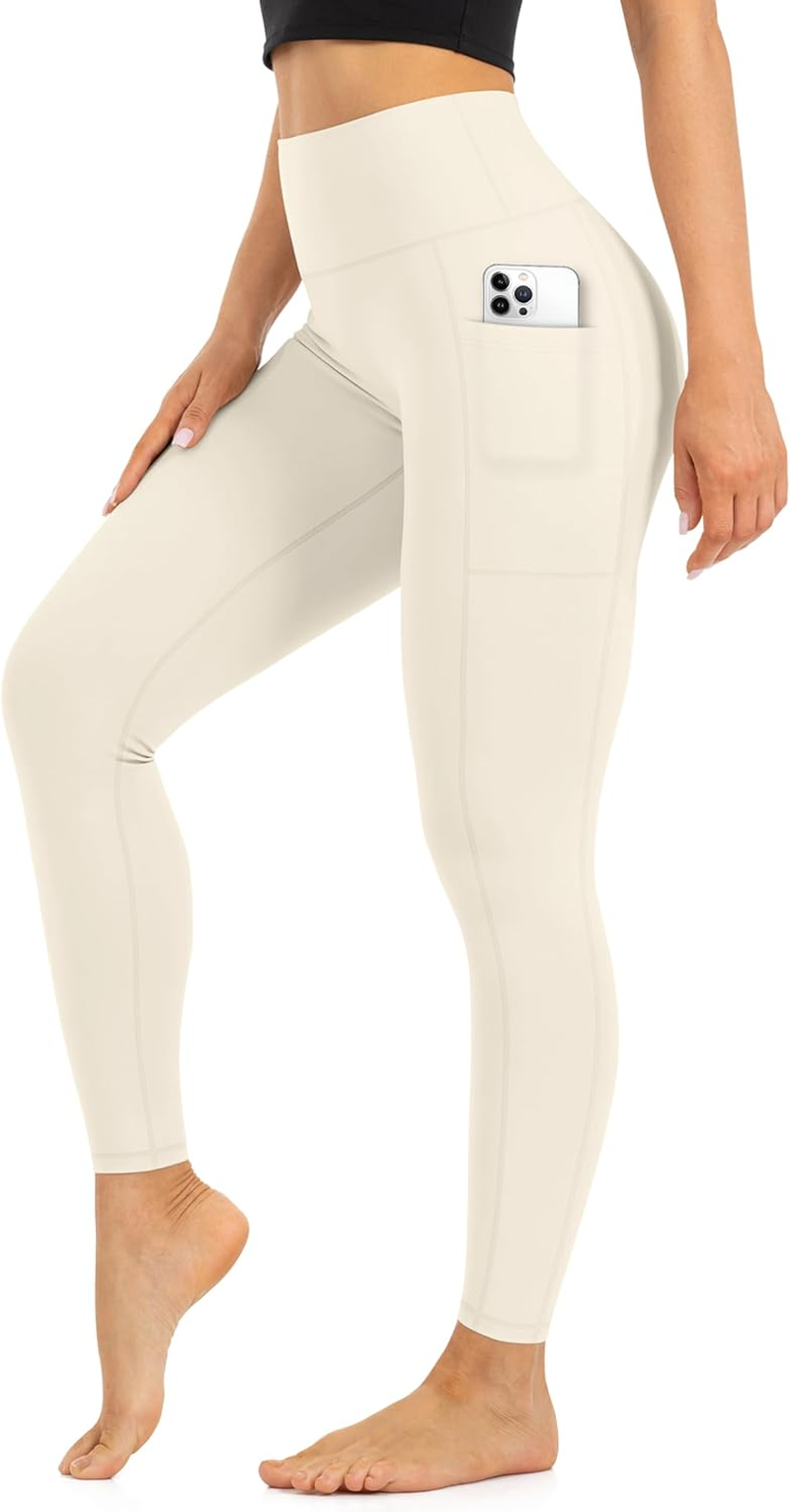 High Waist Leggings for Women - Opaque, Soft Tummy Control Athletic Pants for Yoga, Running, Workout and Gym