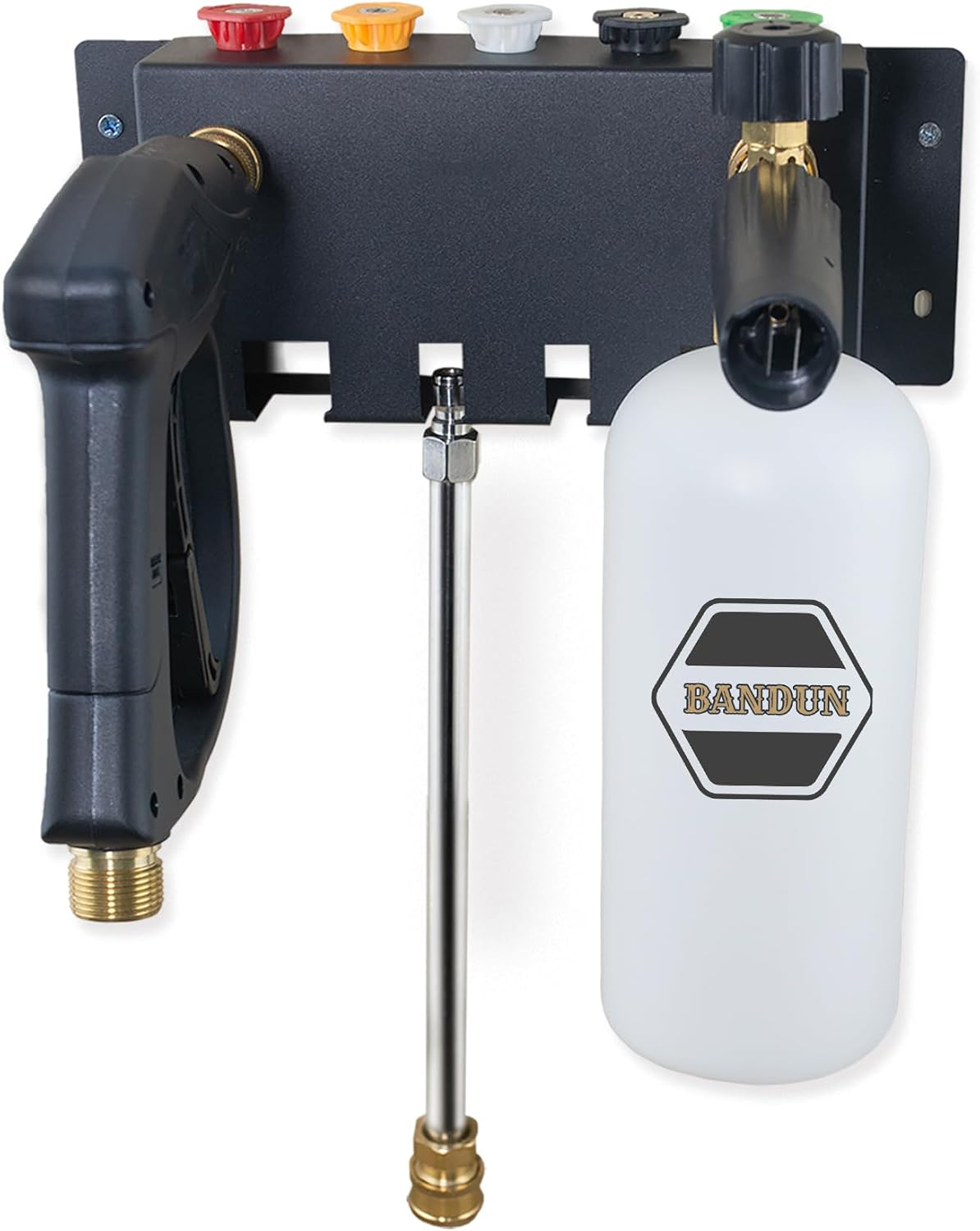 Pressure Washer Gun Holder-Foam Cannon Holder-For Foam Cannon,Pressure Washer Nozzle Tip and Pressure Wand Extension Storage Rack(Fit 1/4