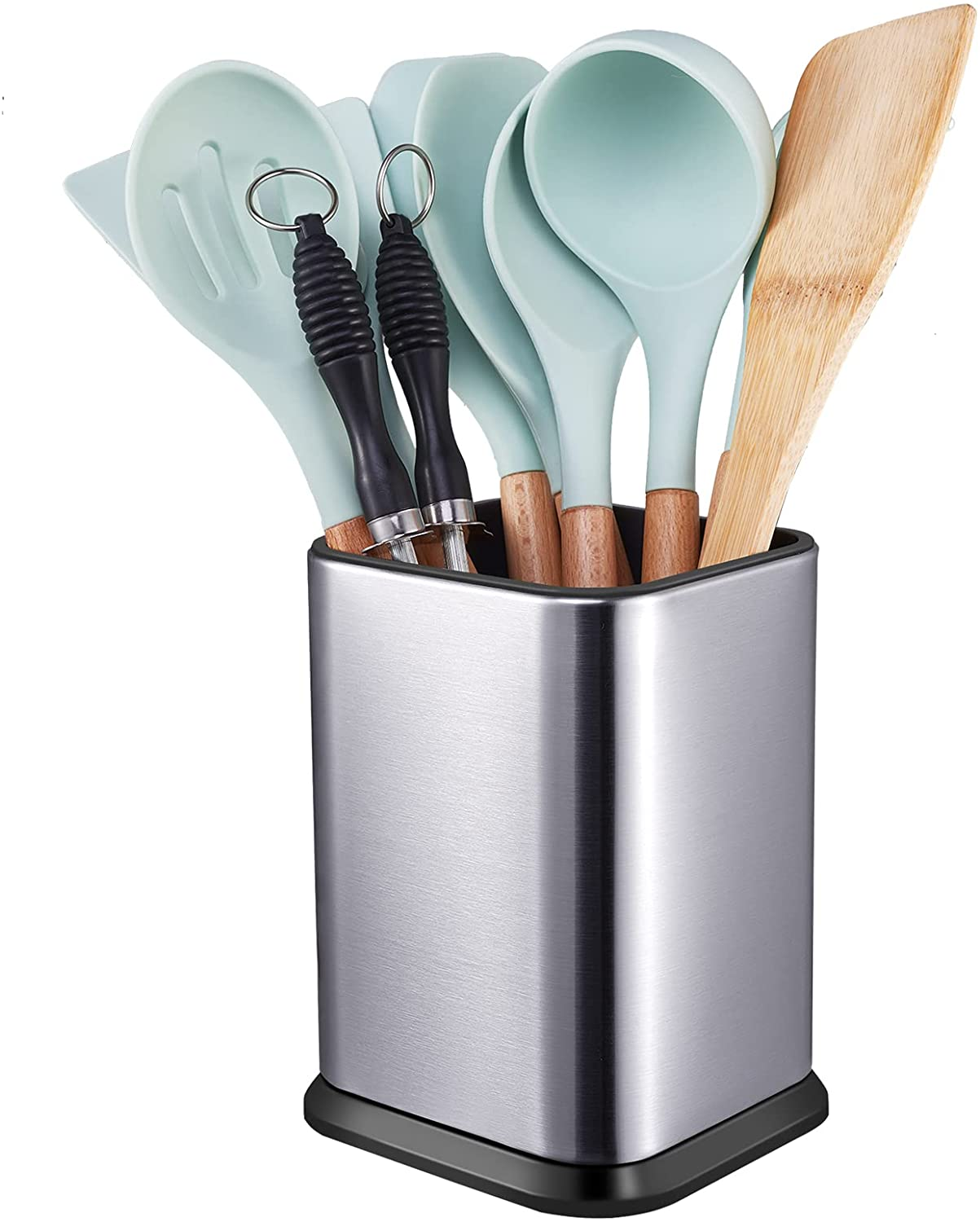 Kitchen Utensil Holder Organizer for Countertop Stainless Steel Spatula Holder