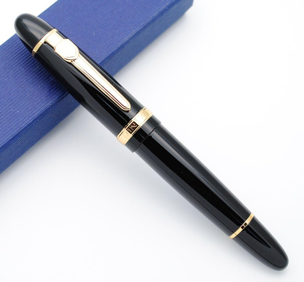 JINHAO 159 Fountain Pen M Nib (Black with Golden Clip)