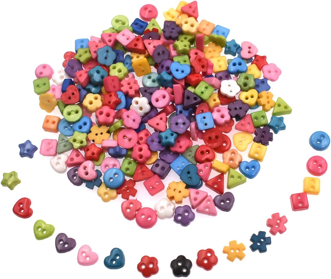6Mm 100Pcs Mixed Color and Style Mini Buttons for DIY Handmade Craft Art Sewing Doll Cloth Buttons