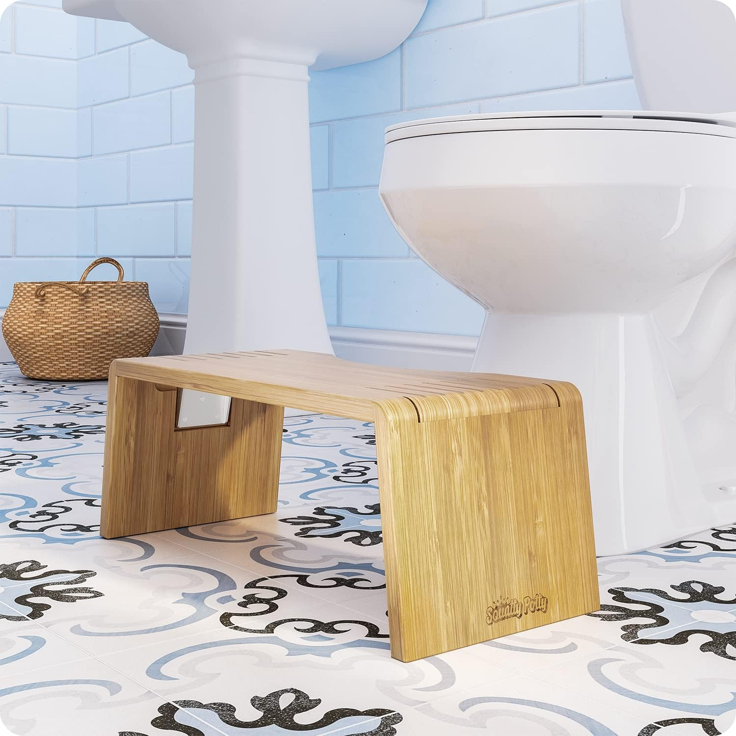 Squatty Potty Oslo Folding Bamboo Toilet Stool – 7 Inches Collapsible Bathroo... - Picture 8 of 13