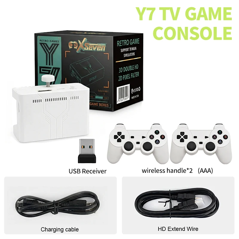 Y7 X7 128G 4K Retro Game Console TV Box 10000+ Games Wireless Controller PSP Set