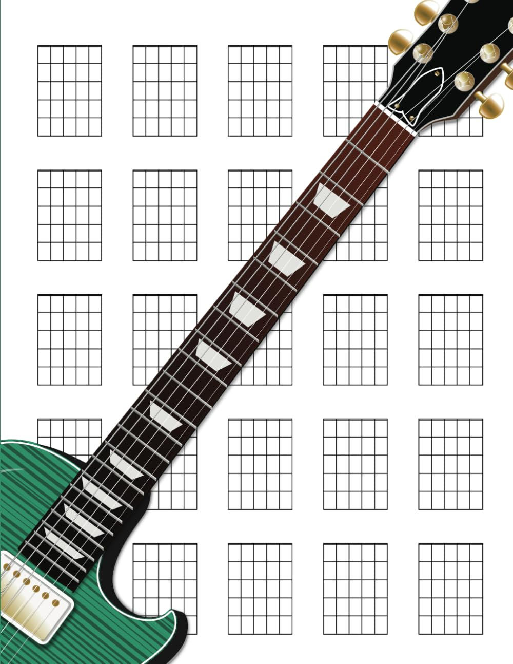 Guitar Chord Diagrams Notebook: 100 Blank Writing Paper Cheat Circle of Fifths