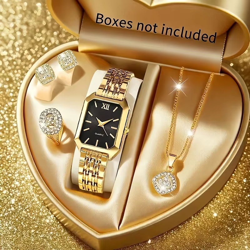 LYN-308 New 5-Piece Fashion and Simple Women'S Quartz Watch Set