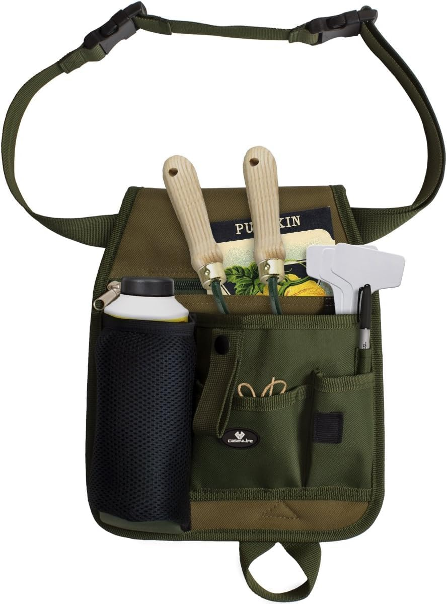 Handy Organizer Garden Tool Pouch - Unisex Utility Belt Apron for Gardening Gifts, Plumbing, Florists, Woodwork, DIY - with Multiple Pockets for Hand Tools & Adjustable Waist Belt