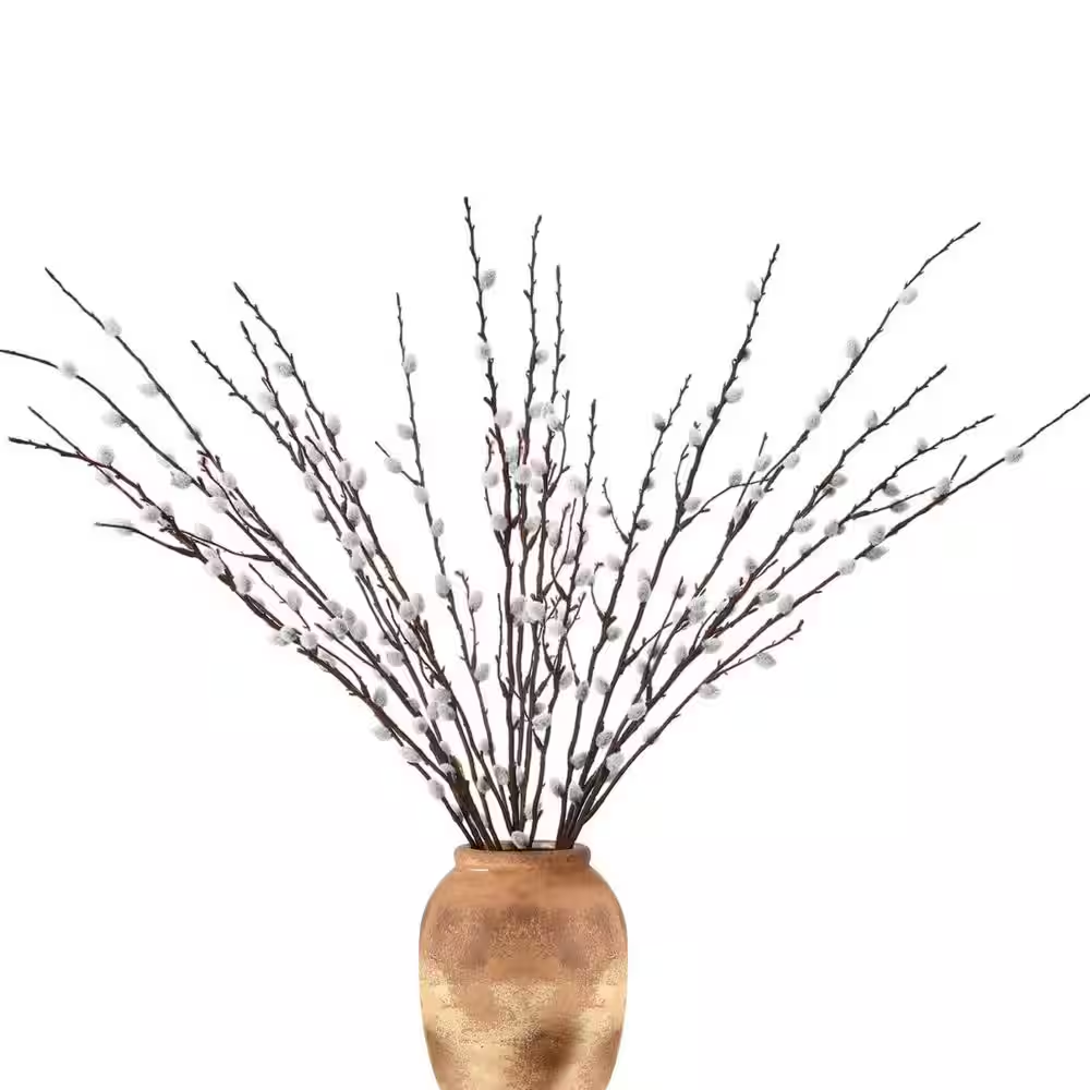 31.5 In. White Artificial Willow Branches Tall Foliage Plant for Vases Wedding Easter Decor 6-Pack