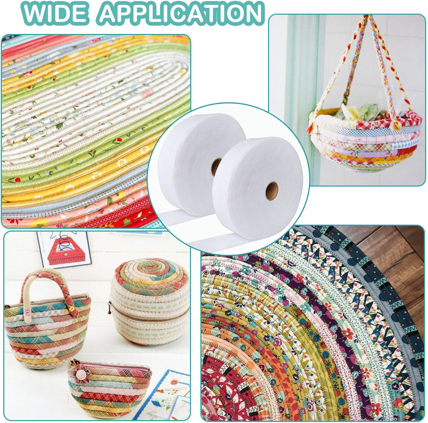 2 Roll Jelly Roll Batting Strip 2 1/2 Inch Cotton Blend Fleece Batting On A R... - Picture 8 of 14
