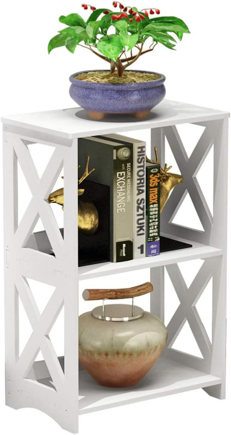3 Tier Bookshelf, Small Bookcase for Small Spaces, Mini Thin Book Shelf for B...