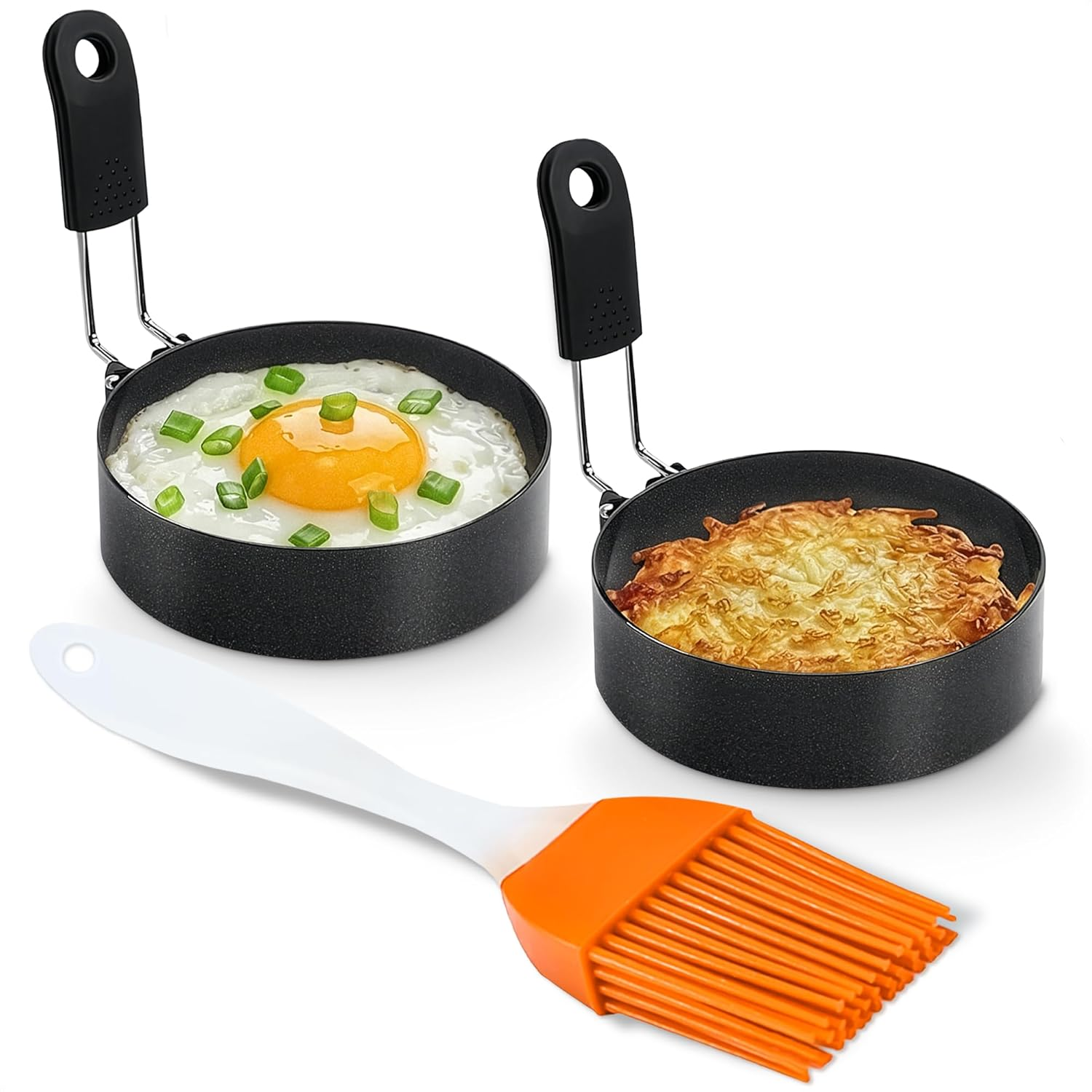 2 Pcs Egg Rings for Frying Eggs – round 2.89