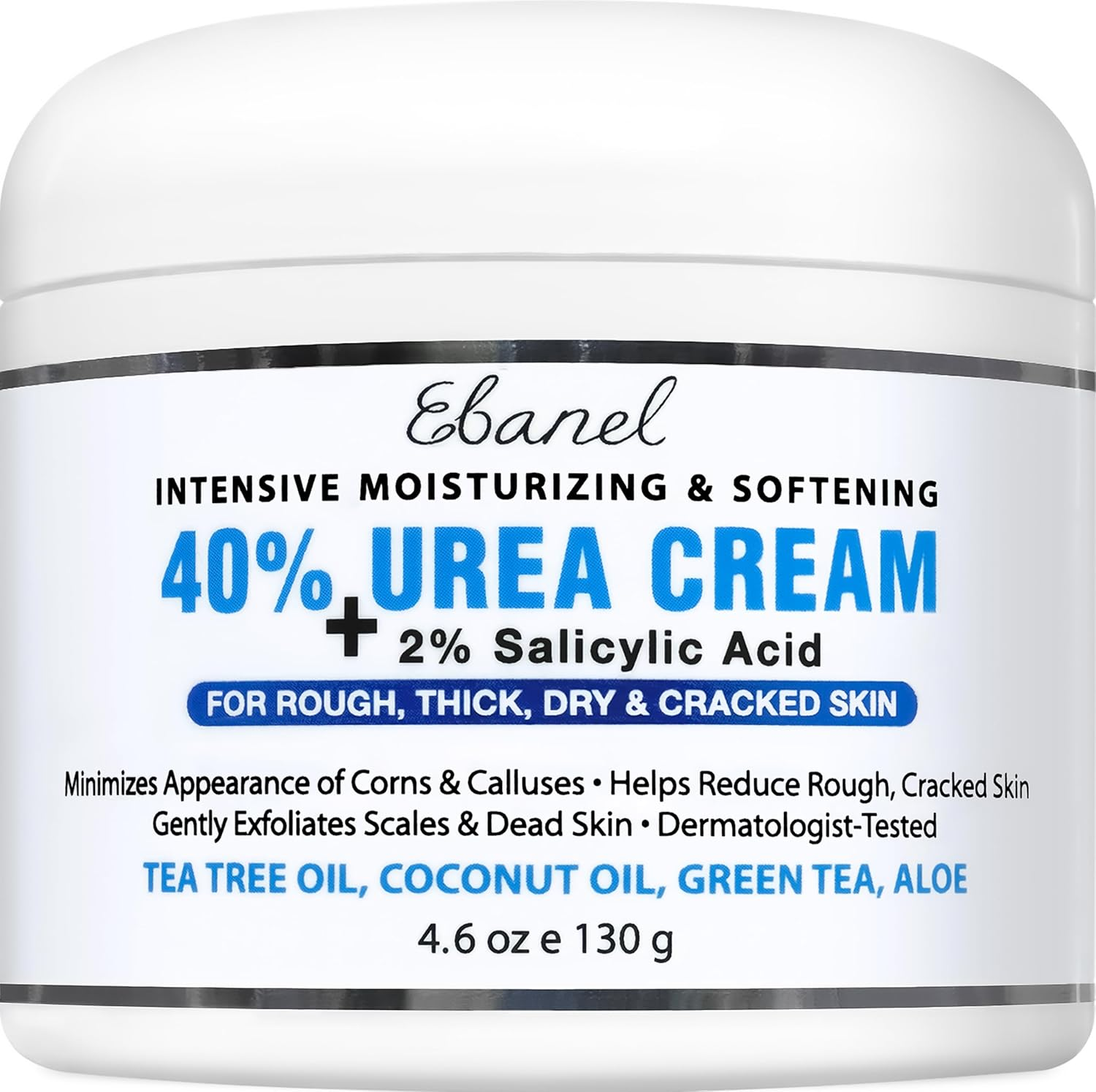 Urea Cream 40% plus Salicylic Acid 2%, Foot Cream for Dry Cracked Heels Feet Knees Elbows Hands, Foot Dead Skin Cuticle Callus Remover Toenail Softener, Keratolytic Skin Barrier Repair