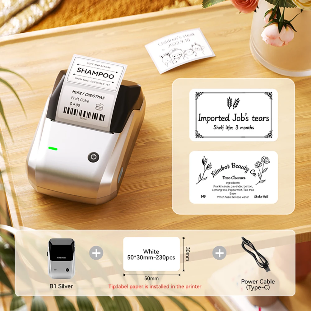 Portable  B1 Wireless Label Maker Adhesive Sticker Printer Labeling Machine DIY 20-50Mm Labels for Office Home