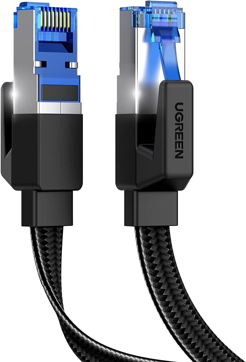 Cat 8 Ethernet Cable 3FT, Flat High Speed 40Gbps 2000Mhz Internet Cable 26AWG Braided Network Cord RJ45 Shielded Indoor LAN Cables Compatible for Gaming PC PS5 Xbox Modem Router 3FT