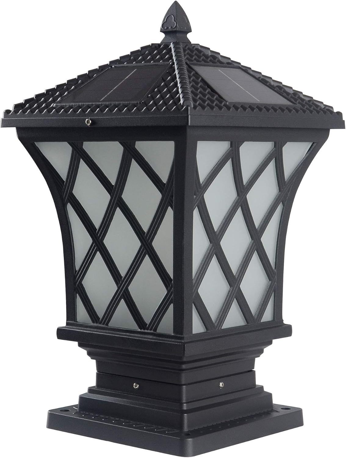 Kendal Large Outdoor Solar Powered LED Light Lamp (Black-8406)