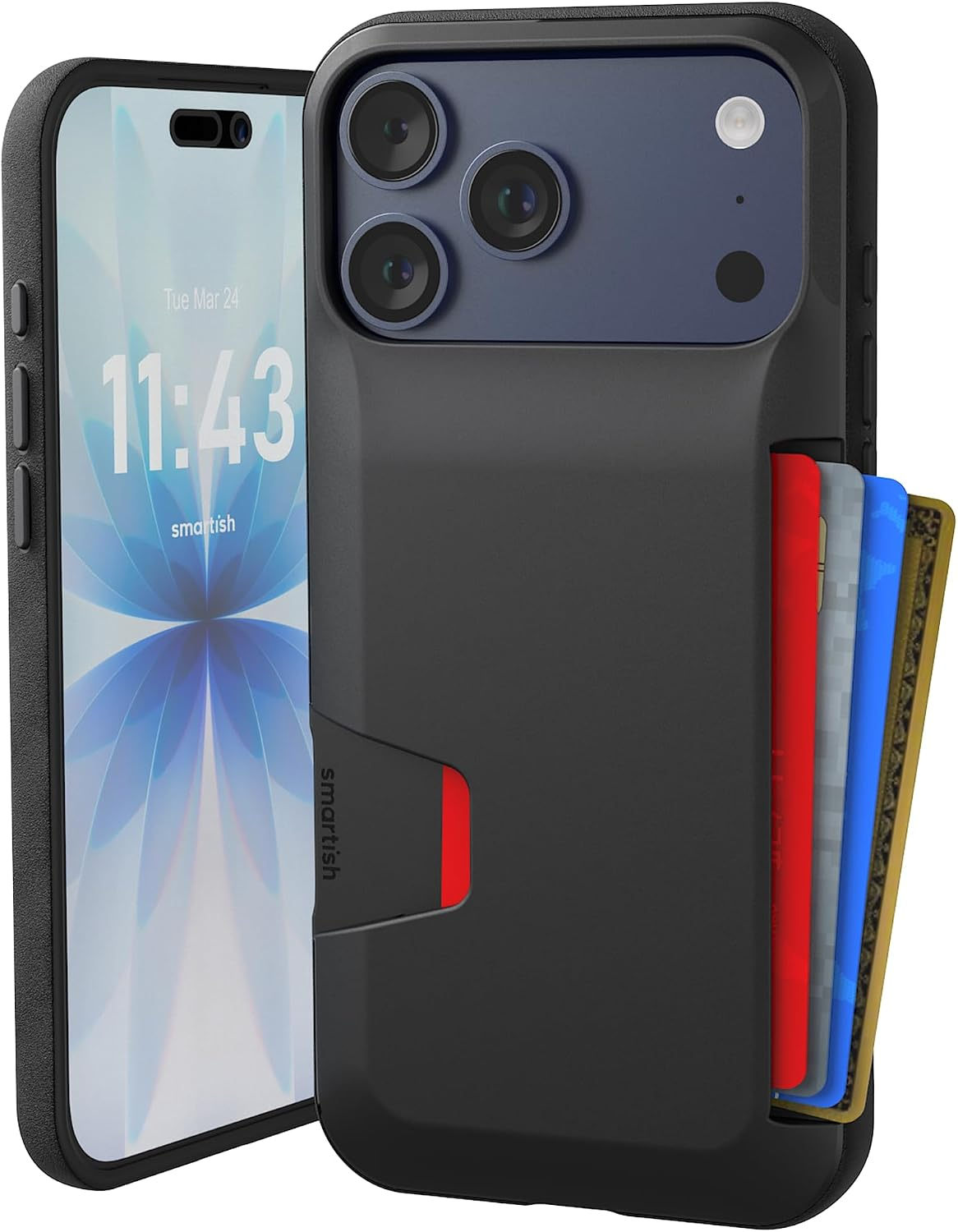 Smartish Iphone 17 Pro Max Wallet Case Card Holder, Wallet Slayer V1, Black