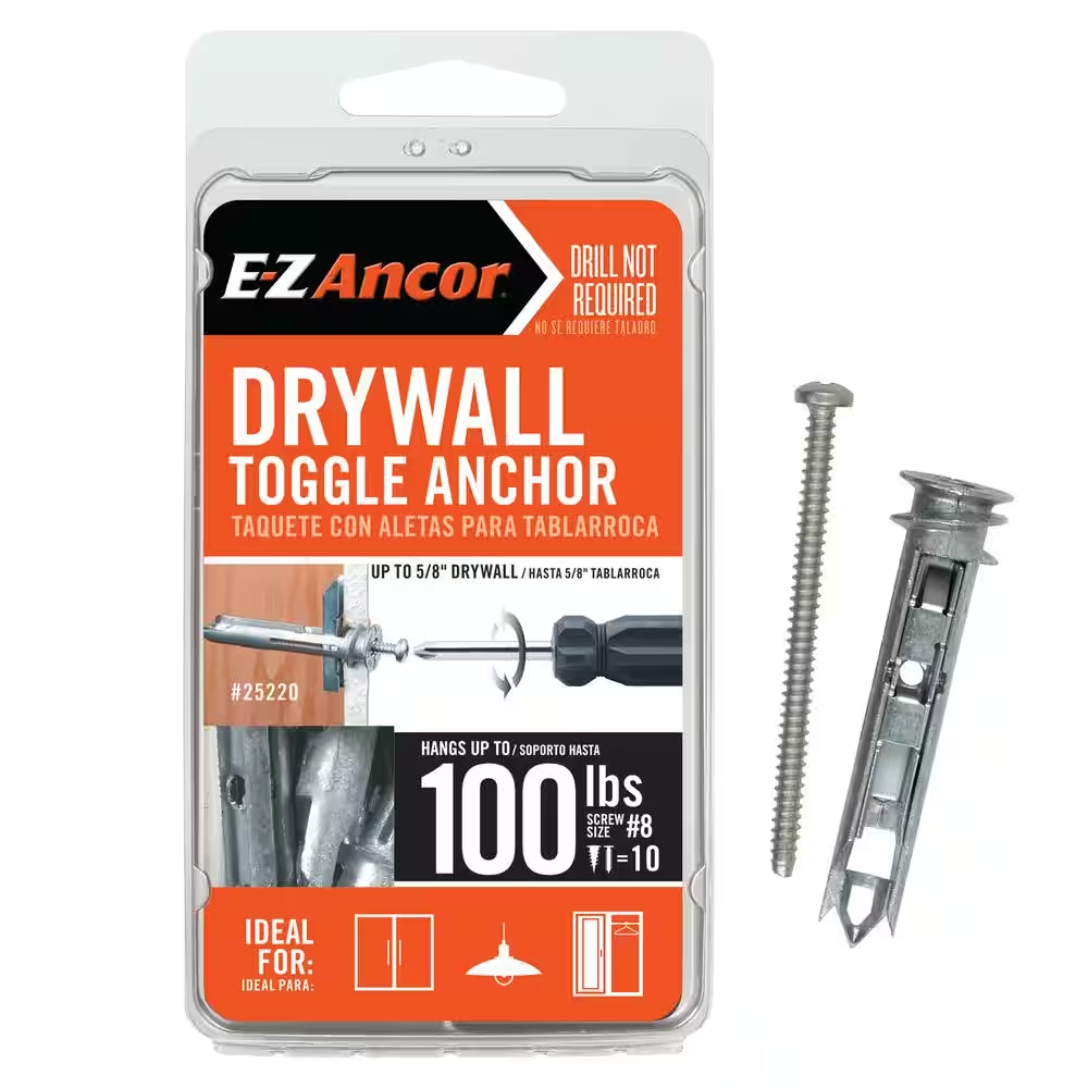 Toggle Lock 100 Lbs. Philips Drywall Screws Anchors (10-Pack)